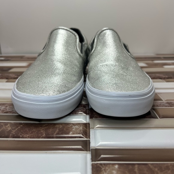 RARE🔥 VANS Slip On Sneakers Silver Dust Sparkle Shoes Sz 7.5 Men’s - 9 Women’s - Picture 8 of 15